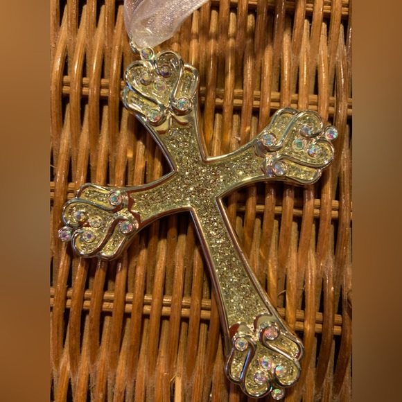 Three Harvey Lewis Christmas ornament, rhinestone, 2 crosses and snowflake 2014 - Picture 4 of 6